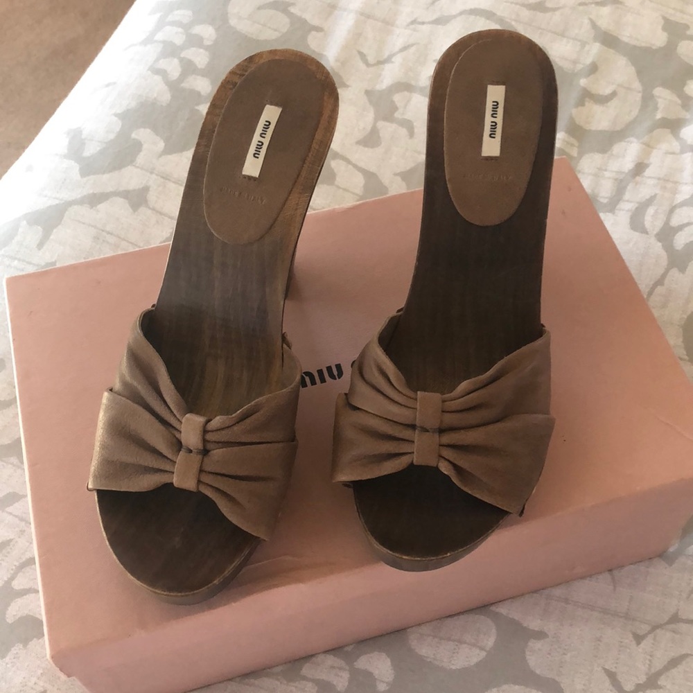 MIU MIU Wood Mules